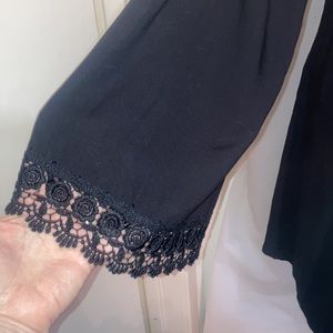 LA Hearts Size Small Long Sleeve Made in USA 100% Rayon Black Lace Cuffs